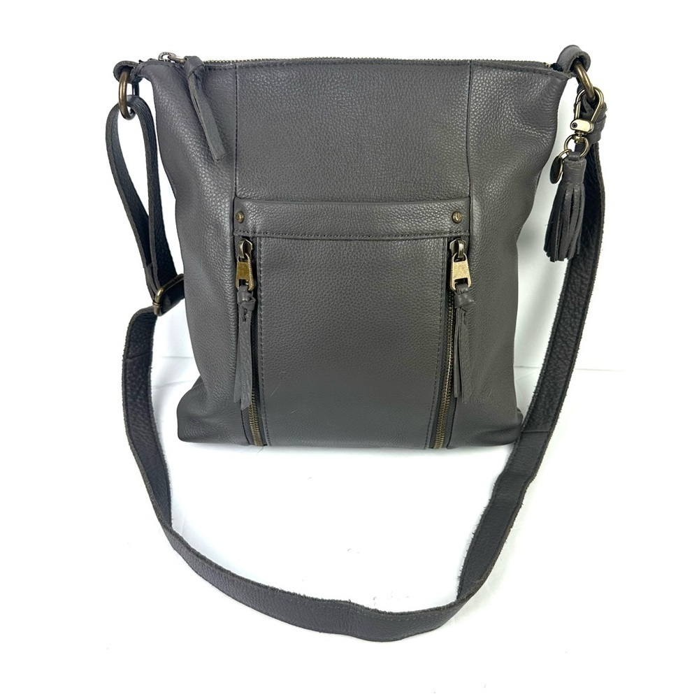 The Sak Collective Ladera‎ Crossbody Bag Gray Soft Leather Handbag Purse